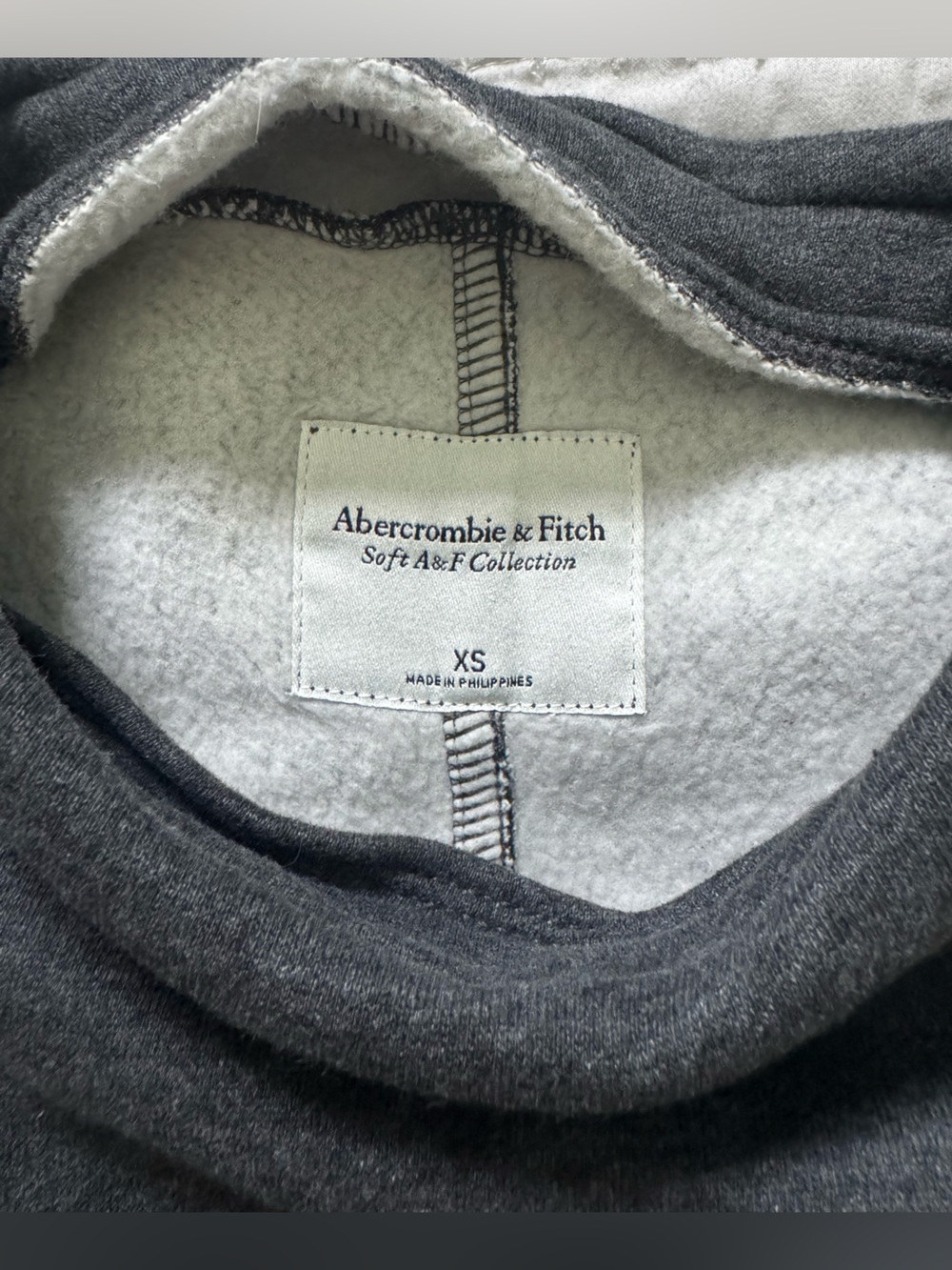 Abercrombie & Fitch Charcoal Gray Hoodie - Soft & Air Collection